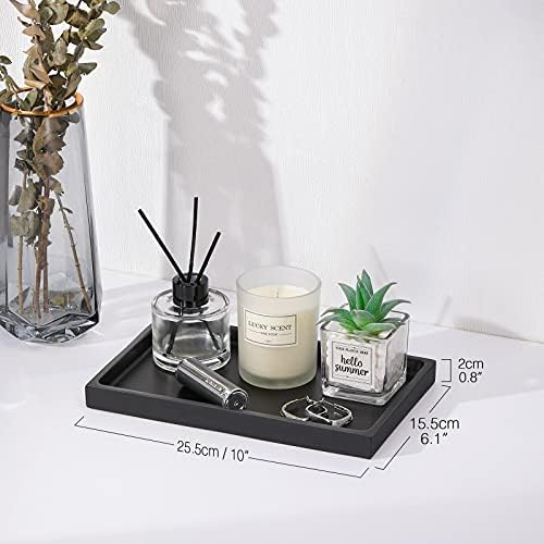 Luxspire Bathroom Vanity Tray - Durable Matte Black Organizer