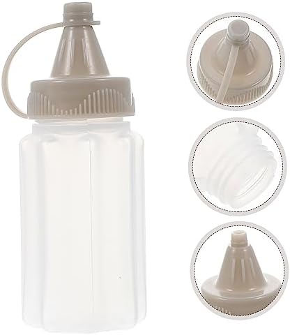 NAMOARLY 8pcs Kitchen Condiment Squeeze Bottles Set Transparent Plastic Sauce Dispenser
