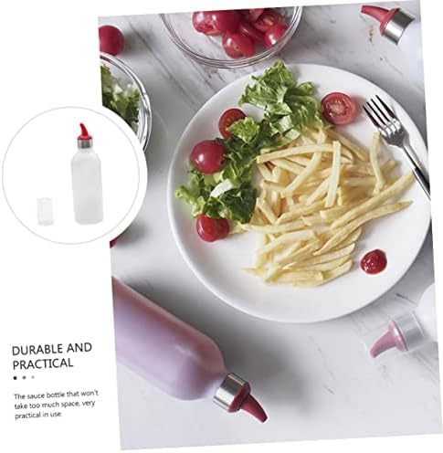 450ml Red Squeeze Condiment Bottles for Kitchen Use