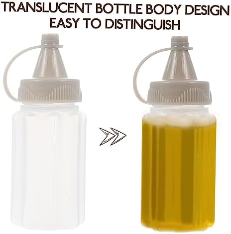 NAMOARLY 8pcs Kitchen Condiment Squeeze Bottles Set Transparent Plastic Sauce Dispenser