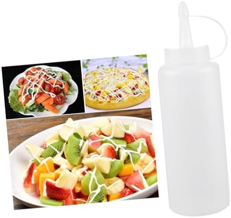 GRIRIW Condiment Squeeze Bottles 4 Pack for Salad Dressing and Seasonings