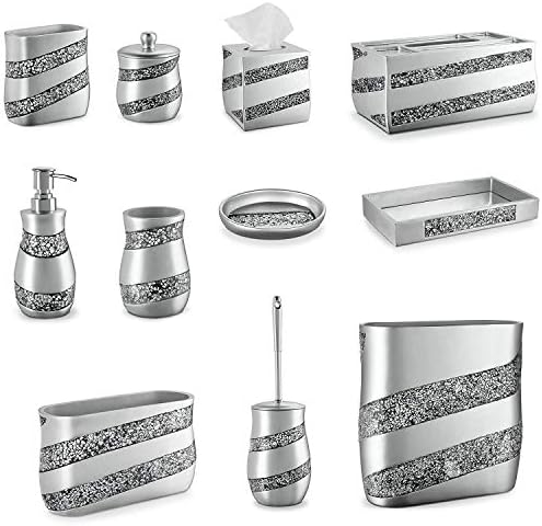 Creative Scents Silver Mosaic bathroom cup electric toothbrush holder