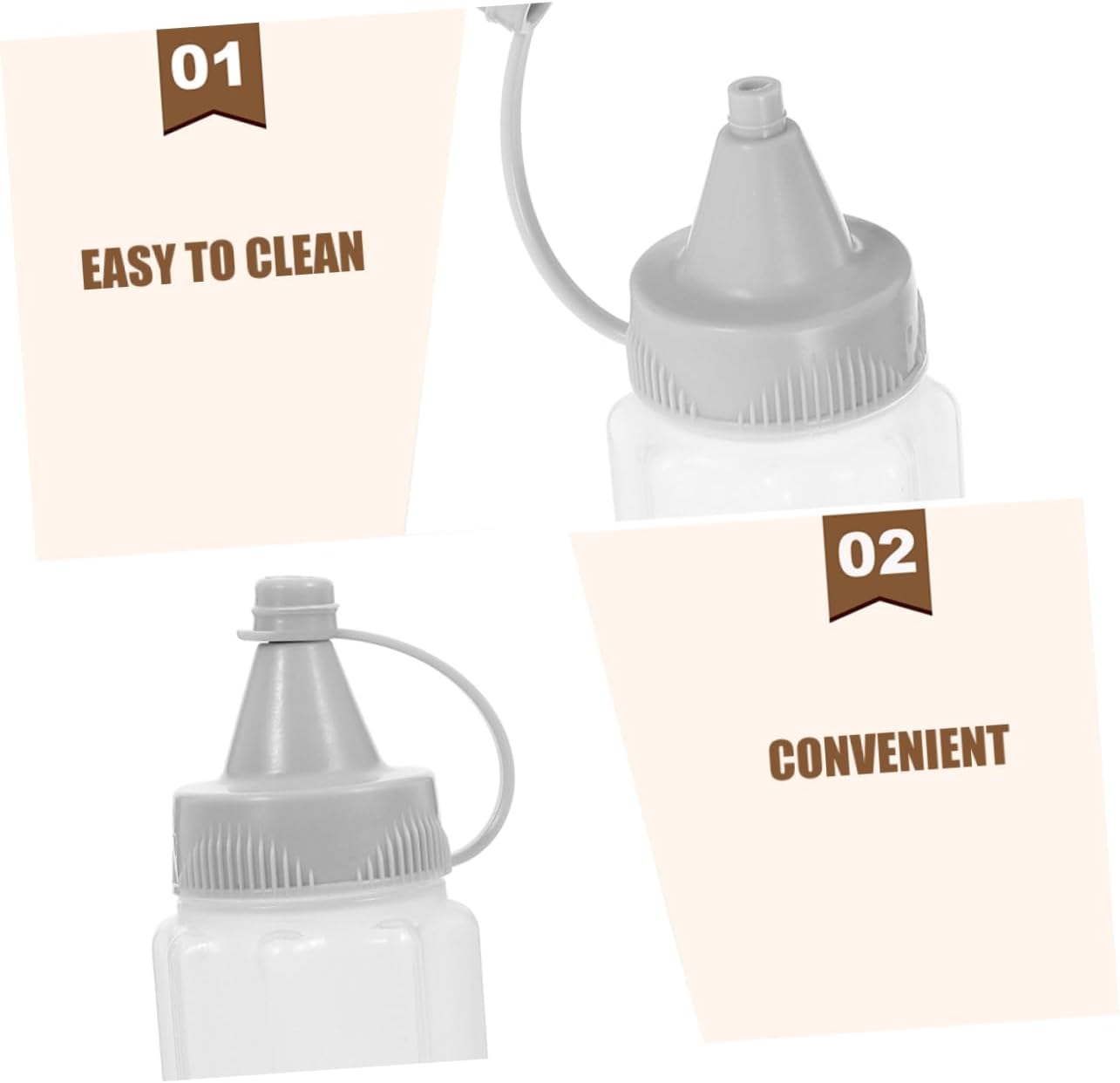 8-Piece Compact Portable Squeeze Condiment Bottles