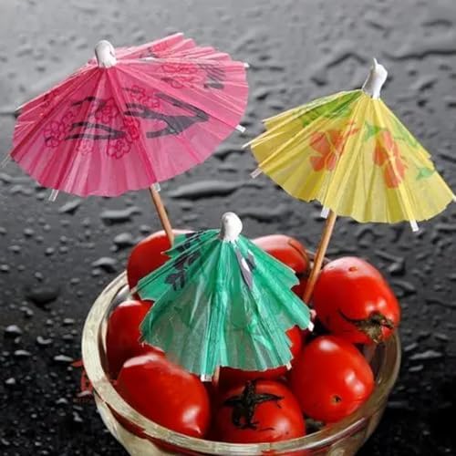 Stylish 50-Pack Umbrella Cocktail Picks for tropical parties