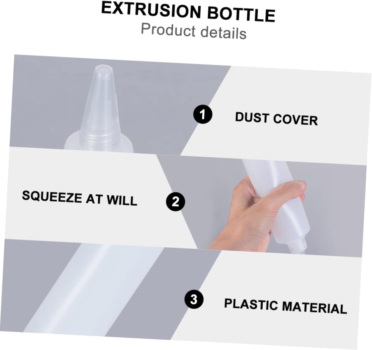 6pc 250ml Pointed Mouth Squeeze Condiment Bottles