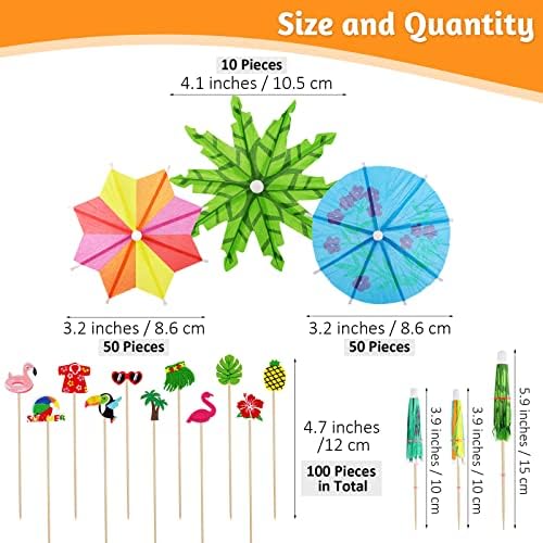 210-Piece Bamboo Cocktail Umbrella Picks for Luau Beach and Party Uses
