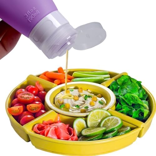 5-Pack Squeeze Salad Dressing Bottles Food Grade Silicone Leak-Proof Portable