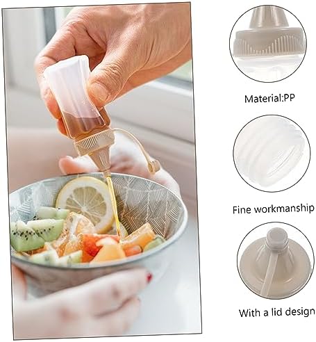 NAMOARLY 8pcs Kitchen Condiment Squeeze Bottles Set Transparent Plastic Sauce Dispenser