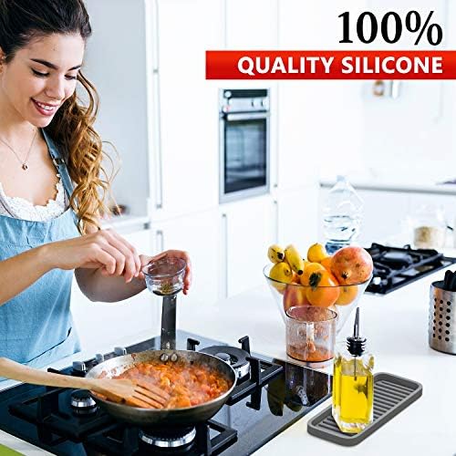 ZAPPOWARE Silicone Sink Caddy Organizer 9x35 Gray