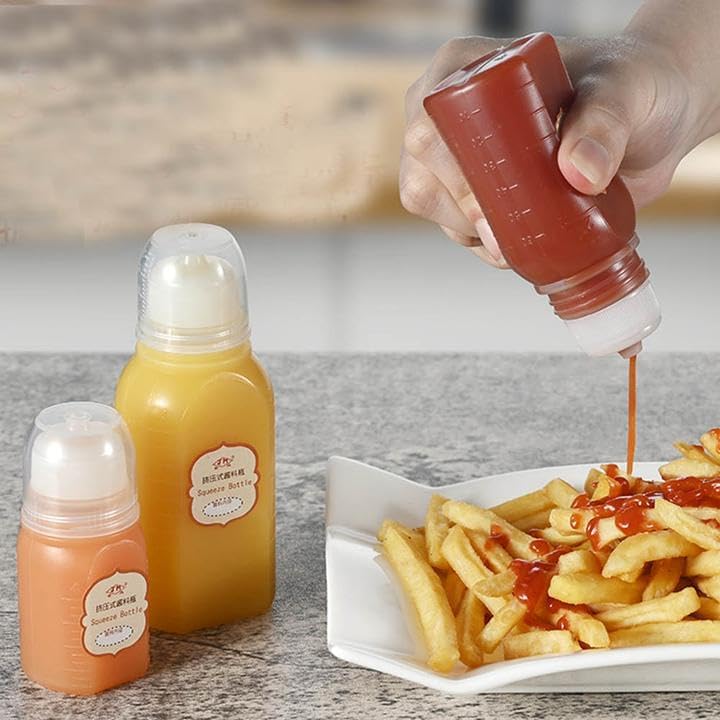 CLWXHS 20Pcs 2oz Squeeze Bottles for Ketchup Salad Dressing and More
