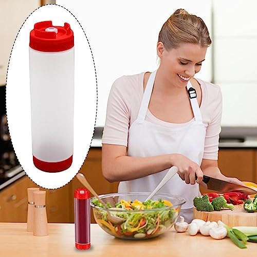 EMVANV 3-Pack 16oz Squeeze Bottles for Sauces Red