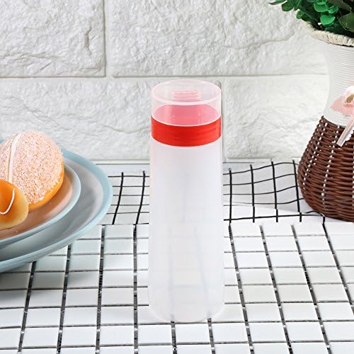 Dioche 4-Hole Squeeze Bottle Premium Resin Condiment Refillable Red