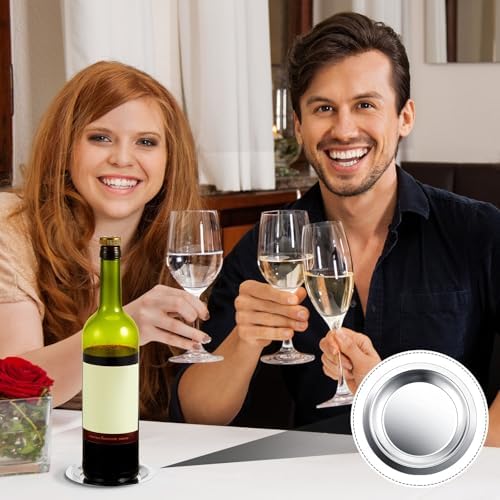 Meekoo 20-Piece Set - Stainless Steel Smooth Wine Bottle Coasters