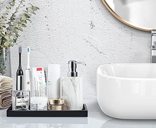 Luxspire Bathroom Vanity Tray - Durable Matte Black Organizer