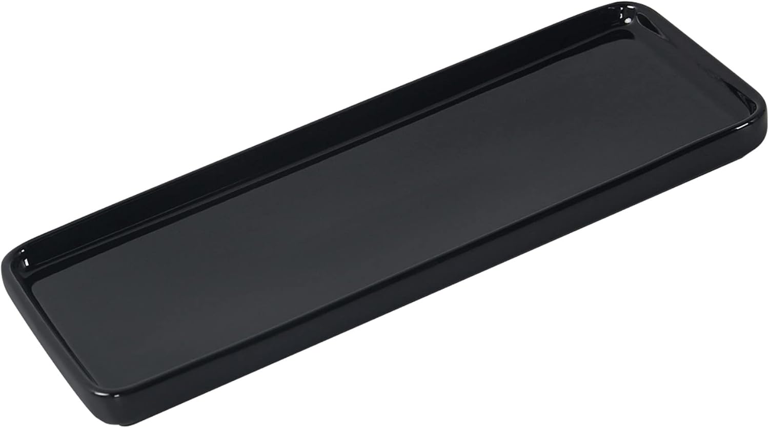 Floatant Small Black Ceramic Vanity Tray for Bathroom Bedroom Large