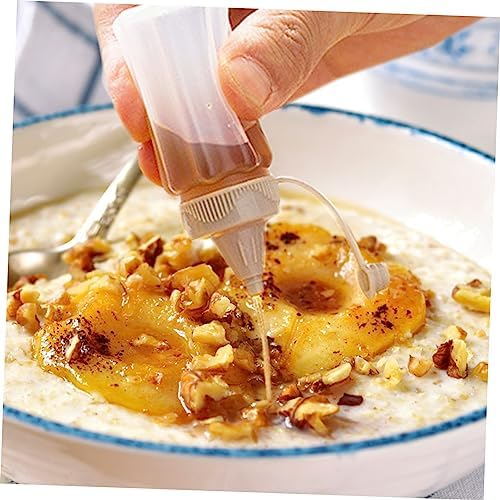 NAMOARLY 8pcs Kitchen Condiment Squeeze Bottles Set Transparent Plastic Sauce Dispenser