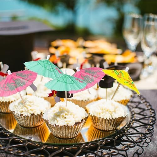 Stylish 50-Pack Umbrella Cocktail Picks for tropical parties