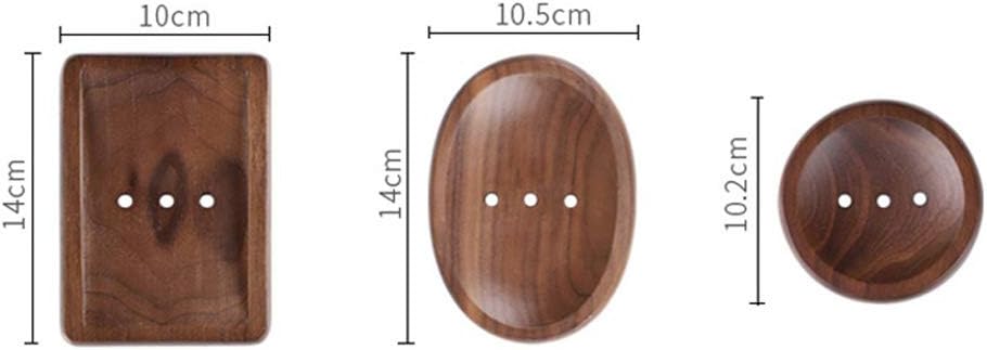 Natural Wooden Soap Dish Black walnut bar soap holder with draining tray