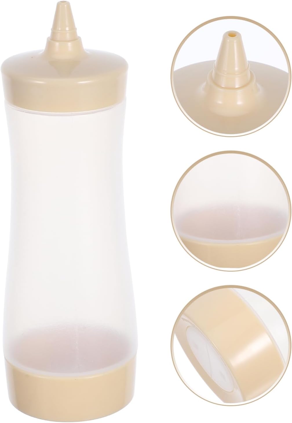 Garneck 3pcs Reusable Condiment Squeeze Bottles with Lids