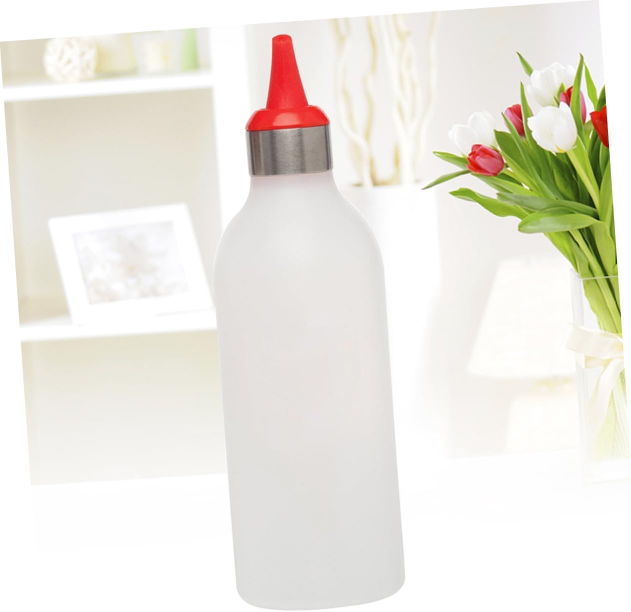 STOBAZA 2-Piece KitchenCondiment Squeeze Bottles with Red 450ml