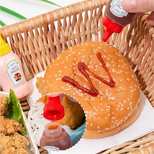 4 Pcs Mini Ketchup Bottles 25ml