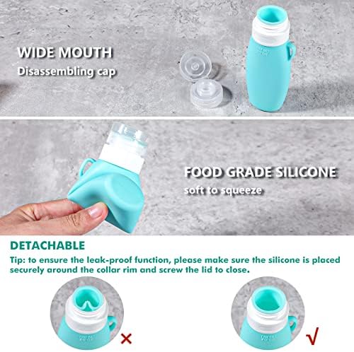 Webake 4Pack Squeeze Bottles Travel-Ready Condiment CONTainers