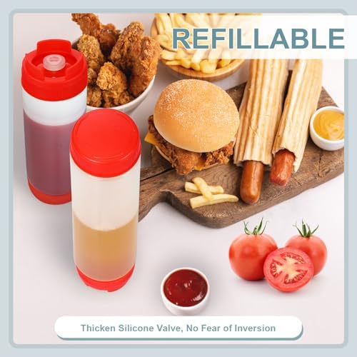4-Piece Red Squeeze Bottles