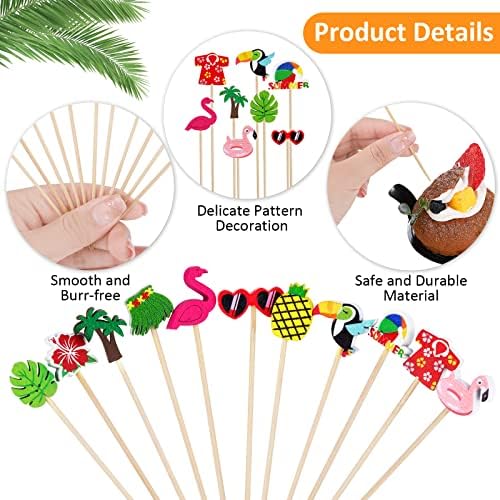 210-Piece Bamboo Cocktail Umbrella Picks for Luau Beach and Party Uses