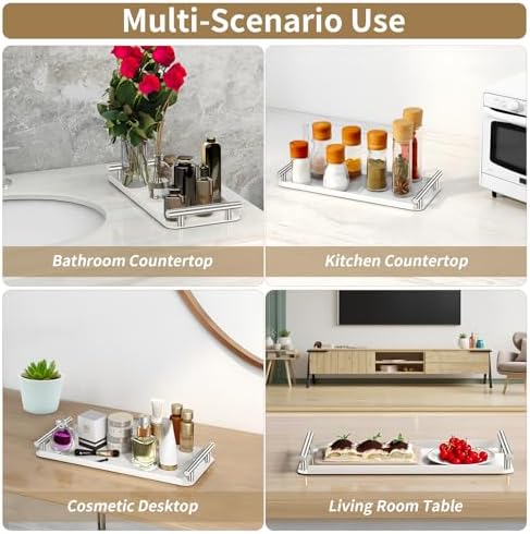 Stylish Handled Stainless Steel Toilet Tank Tray With Storage White Silver Option