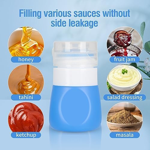 Timiuu Squeeze Salad Dressing Bottles Set of 4 Travel-Friendly BPA-Free