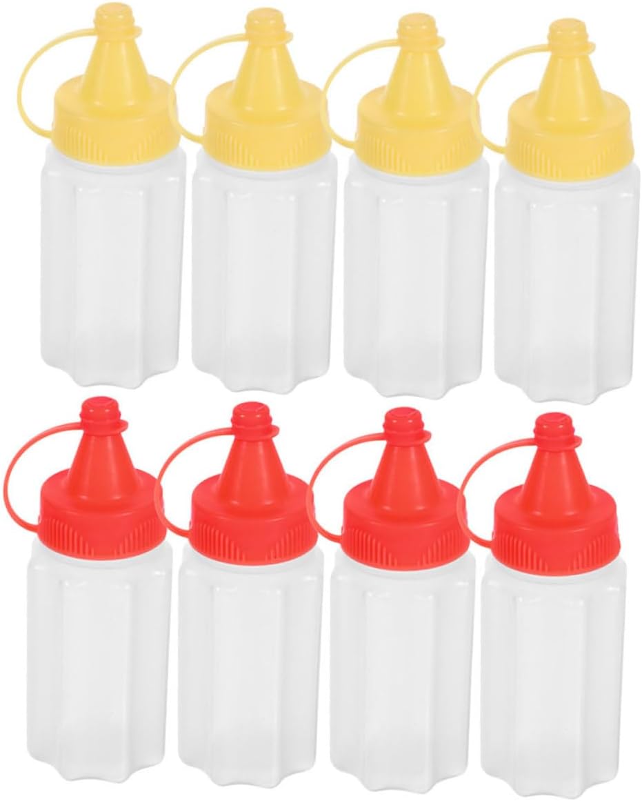 BIUDECO Mini Condiment Squeeze Bottles for Honey Ketchup Oil Travel BBQ