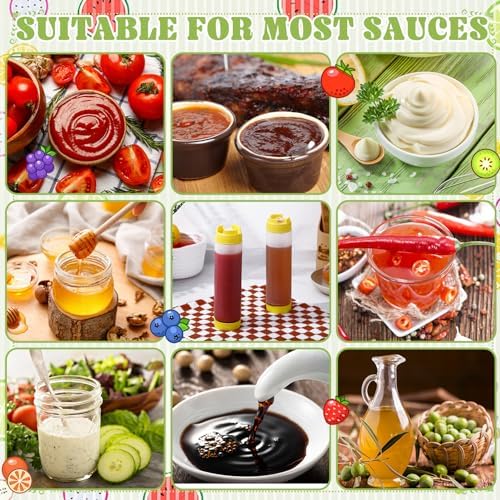 ZhouBoat 8-Piece 16oz Squeeze Bottles Condiment Ketchup Dispensers