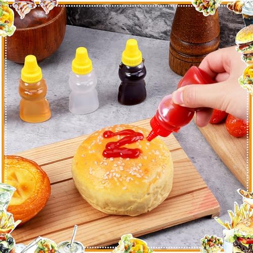 16Pcs Mini Condiment Squeeze Bottles for Lunch Box