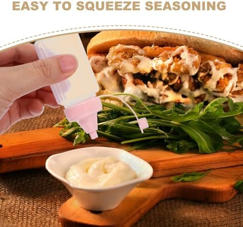4-Pack of Sturdy 60ml Sauce Squeeze Bottles for Home Use