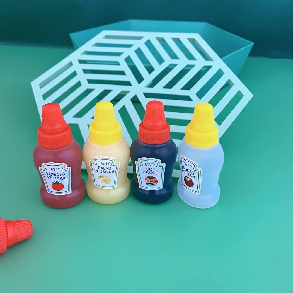 4pack Mini Squeeze Bottles for Condiments