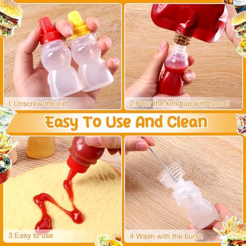 16Pcs Mini Condiment Squeeze Bottles for Lunch Box