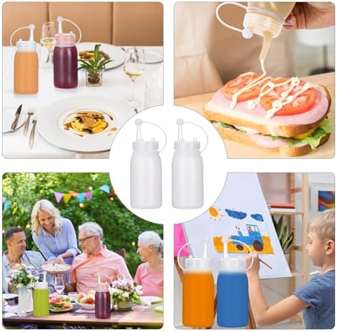 Condiment Squeeze Bottles 2 Pack for Kitchen Crafting