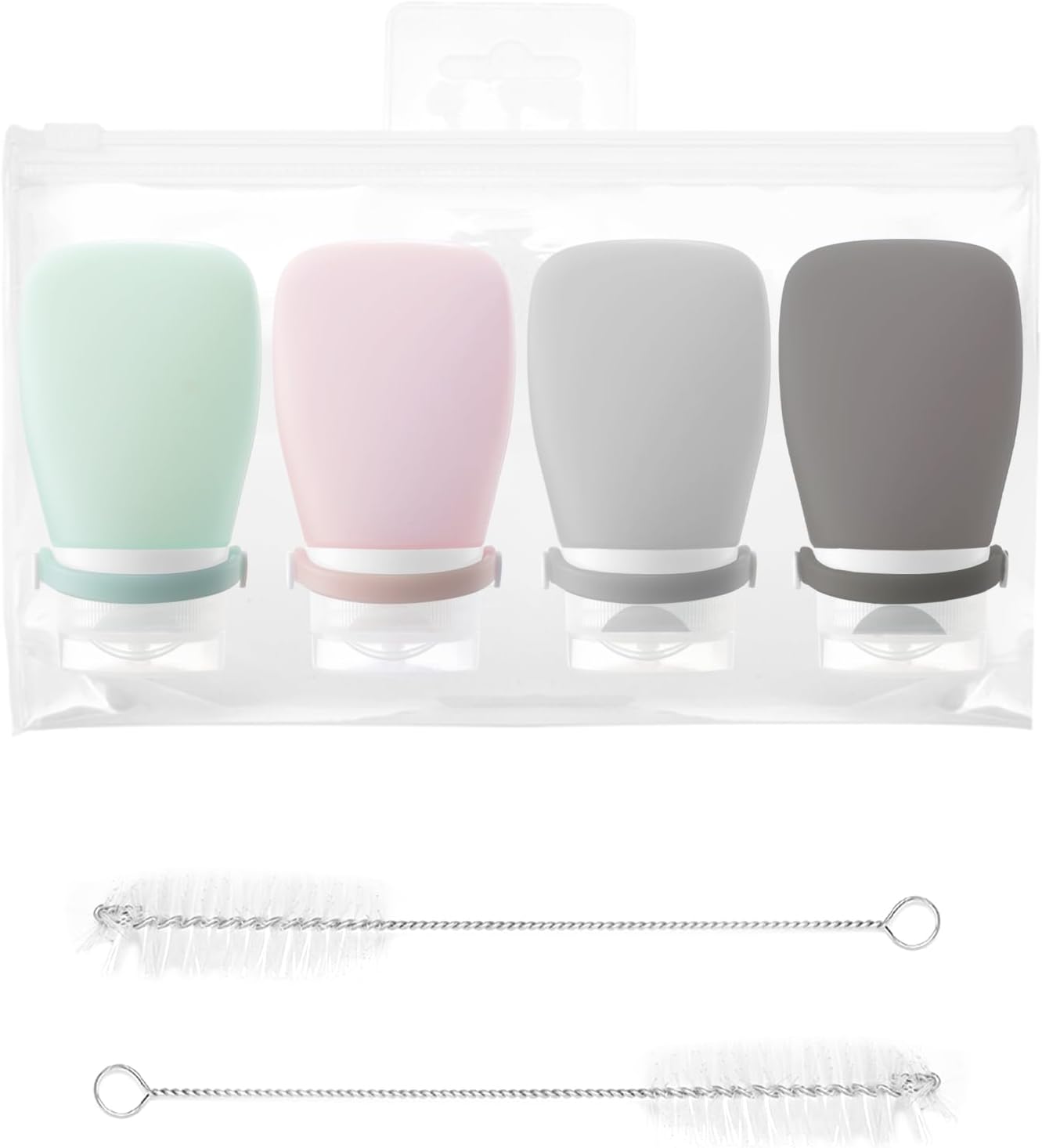 4Pcs Squeeze Salad Dressing Bottles with Brush Set
