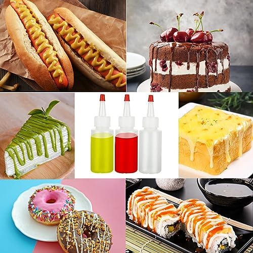 Acrux750-Pack 2 oz Plastic Condiment Squeeze Bottles Durable Leak-Proof
