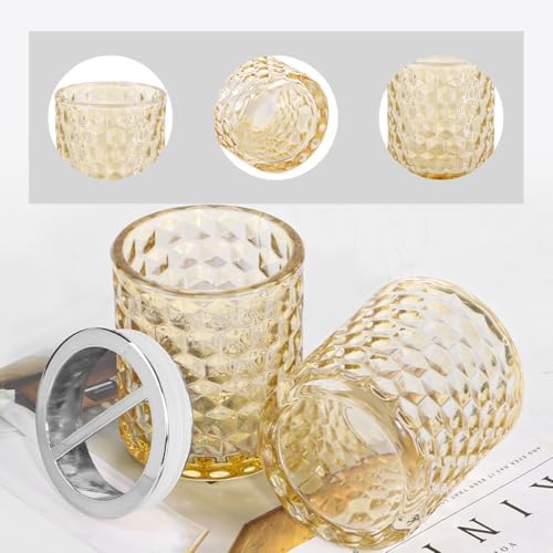Thick Glass Toothbrush Holder with Silver Divider