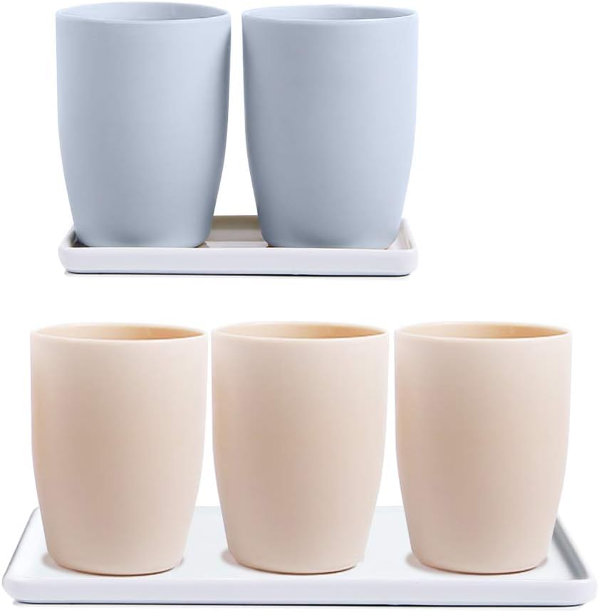 LandHope Ceramic Vanity Tray Small Rectangle White