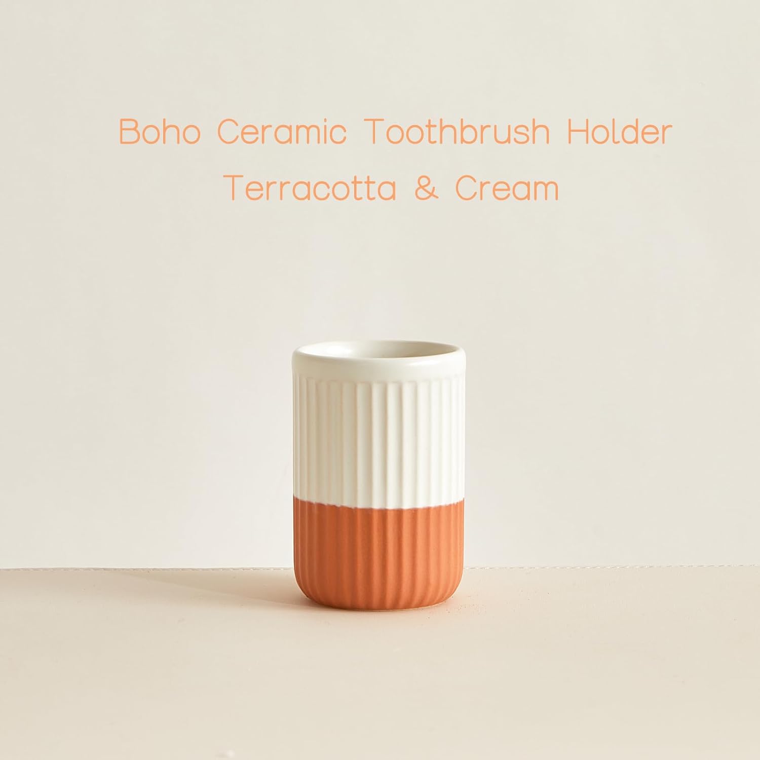 Elegant Two-Tone Ceramic Toothbrush and Organizer Holder