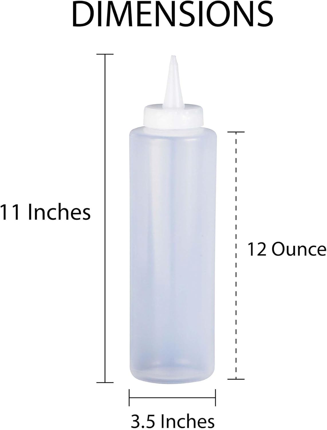 HIC Kitchen BPA-Free 12-Ounce Squeeze Bottles with Precision Nozzle Set