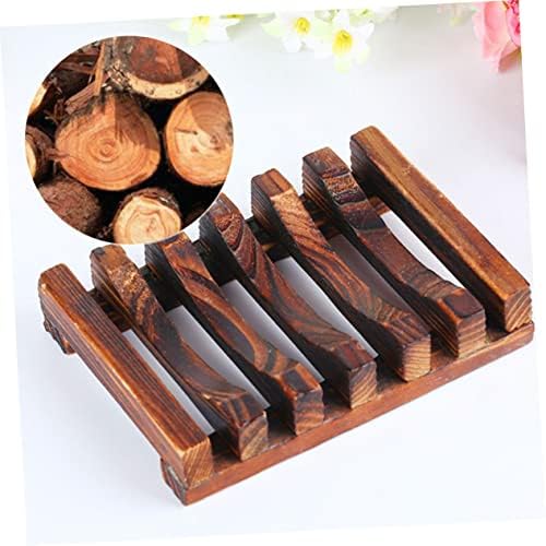 3pcs Wooden Soap Dish Natural Drain Soap Rack for Bath Kitchen