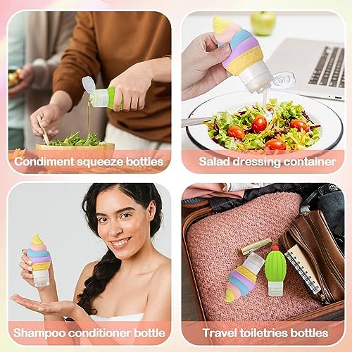 Mini Leak-Proof Silicone Squeeze Bottles for Kitchen and Camping