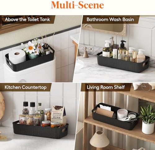 Lifewit Black Toilet Paper Basket with Handle