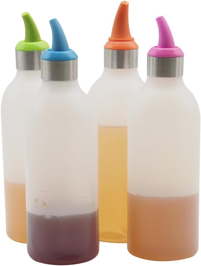 Sleek 4-Pack Squeeze Bottles for Kitchen Crafts