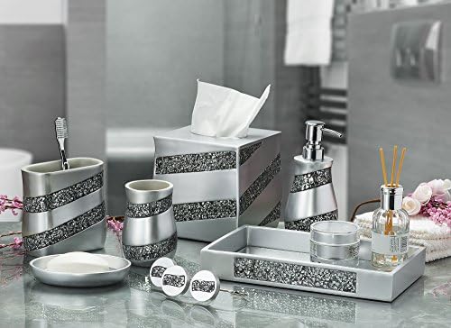 Creative Scents Silver Mosaic bathroom cup electric toothbrush holder