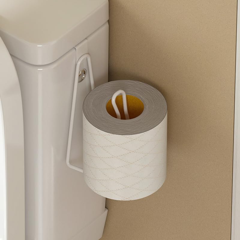 Toilet Paper Holder Stand White Metal 72x41 Inches Black