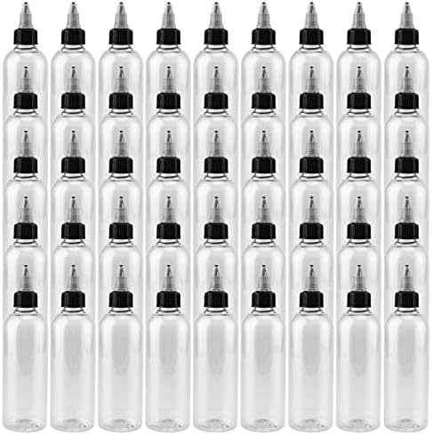 50-Pack 5oz Empty Plastic Squeezing Bottles for Condiment Storage